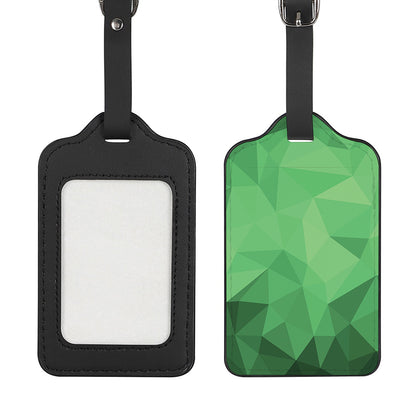 Green Polygonal Geometric Print Luggage Tag
