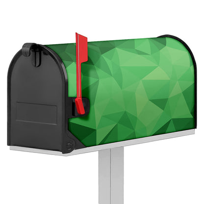 Green Polygonal Geometric Print Mailbox Cover