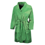 Green Polygonal Geometric Print Men's Bathrobe