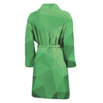 Green Polygonal Geometric Print Men's Bathrobe