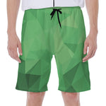 Green Polygonal Geometric Print Men's Beach Shorts