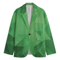 Green Polygonal Geometric Print Men's Blazer