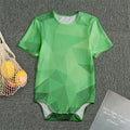 Green Polygonal Geometric Print Men's Bodysuit