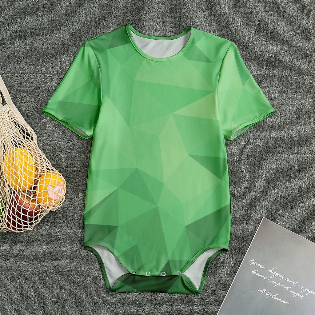 Green Polygonal Geometric Print Men's Bodysuit