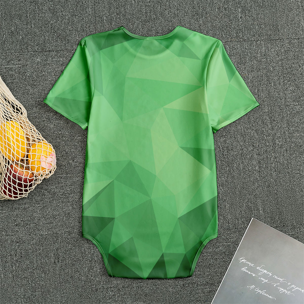 Green Polygonal Geometric Print Men's Bodysuit