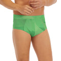 Green Polygonal Geometric Print Men's Briefs