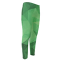 Green Polygonal Geometric Print Men's Compression Pants