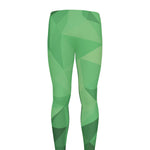 Green Polygonal Geometric Print Men's leggings