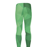 Green Polygonal Geometric Print Men's leggings