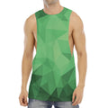 Green Polygonal Geometric Print Men's Muscle Tank Top