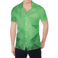 Green Polygonal Geometric Print Men's Shirt