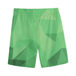 Green Polygonal Geometric Print Men's Sports Shorts