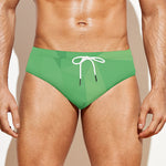 Green Polygonal Geometric Print Men's Swim Briefs