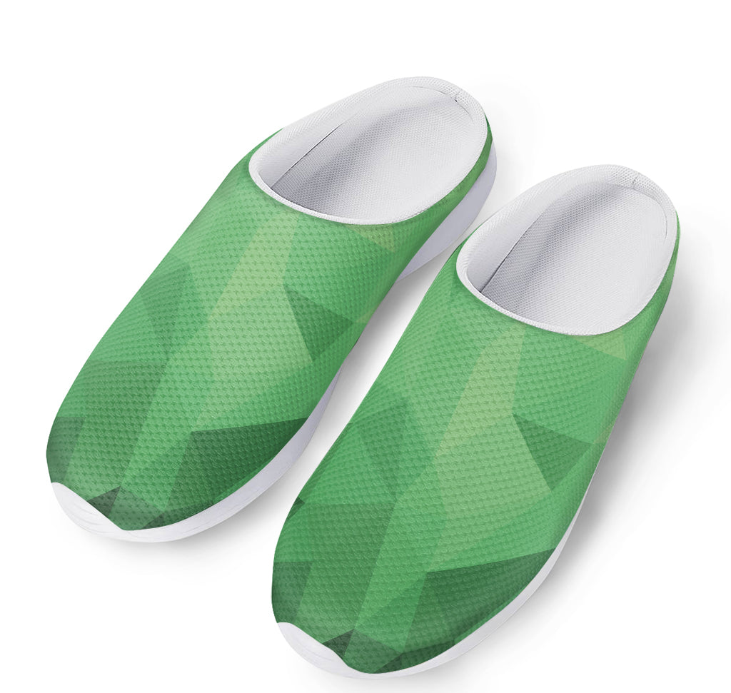 Green Polygonal Geometric Print Mesh Casual Shoes