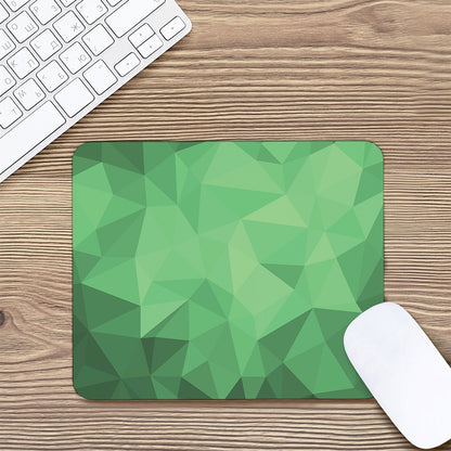 Green Polygonal Geometric Print Mouse Pad