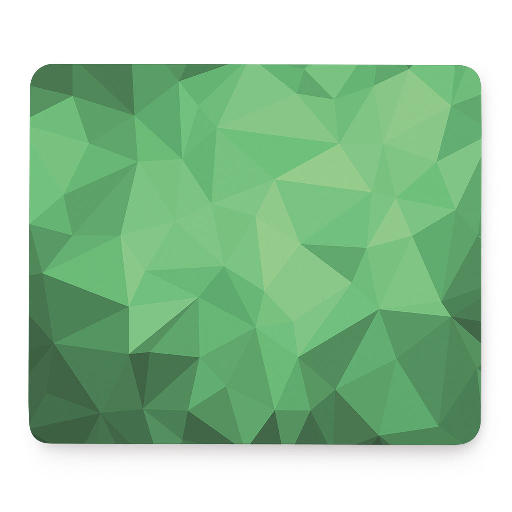 Green Polygonal Geometric Print Mouse Pad