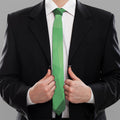 Green Polygonal Geometric Print Necktie