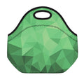 Green Polygonal Geometric Print Neoprene Lunch Bag