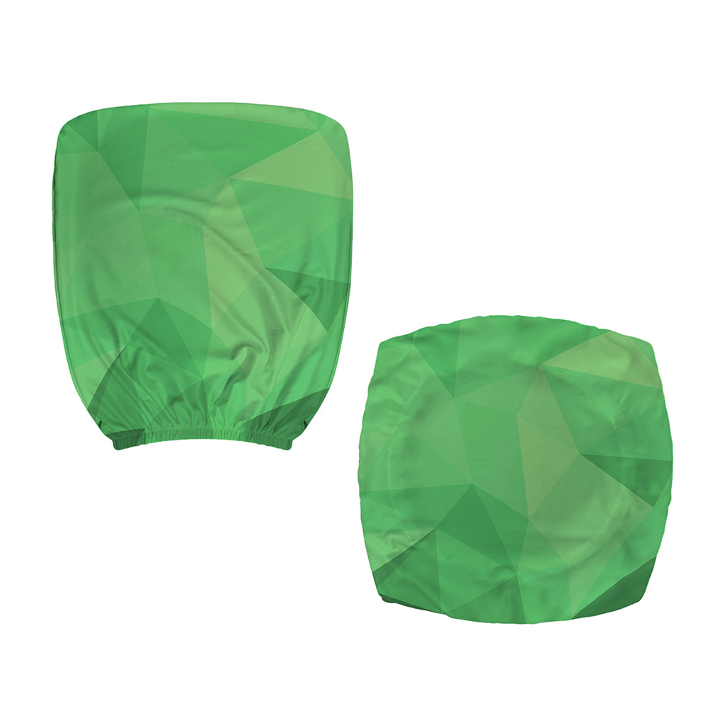 Green Polygonal Geometric Print Office Chair Cover