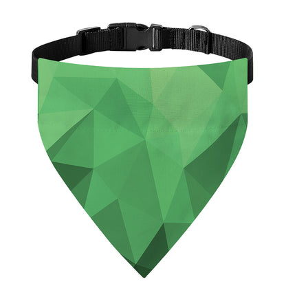 Green Polygonal Geometric Print Over The Collar Dog Bandana