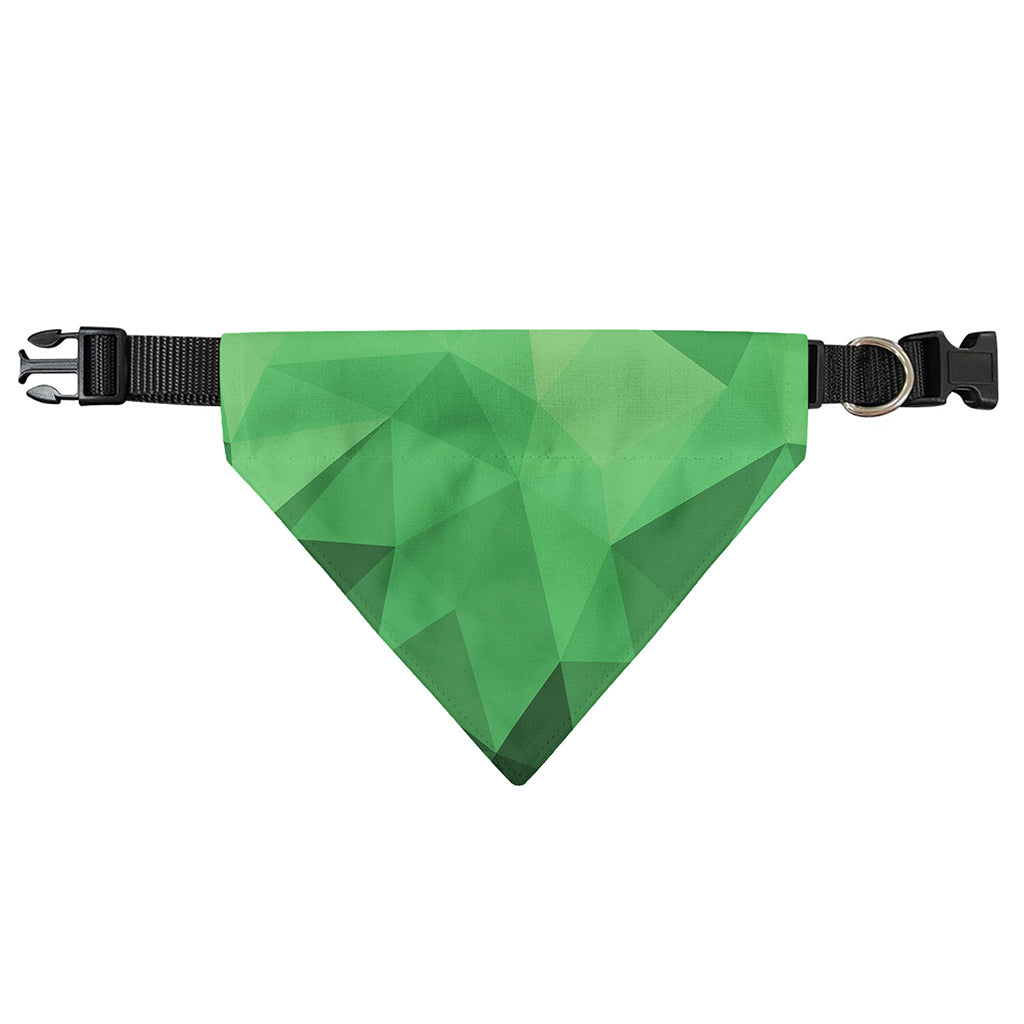 Green Polygonal Geometric Print Over The Collar Dog Bandana