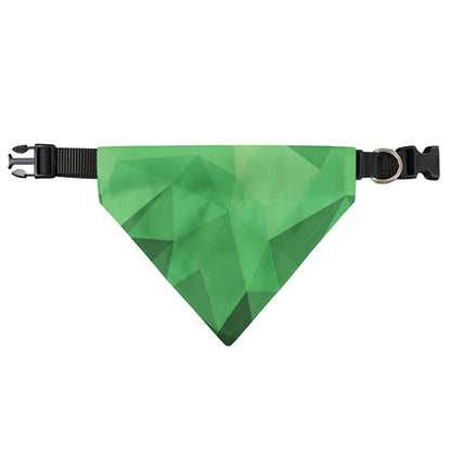 Green Polygonal Geometric Print Over The Collar Dog Bandana