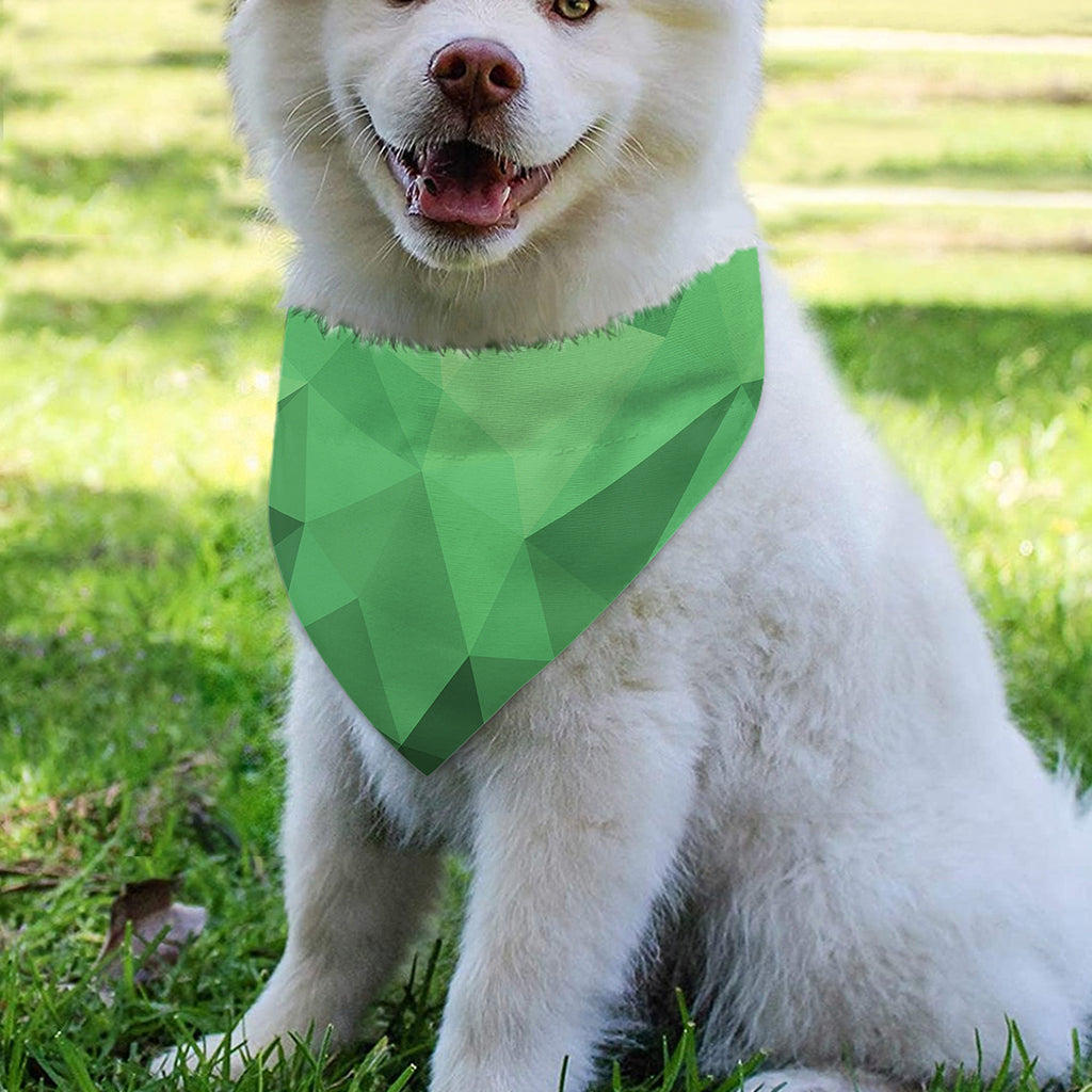 Green Polygonal Geometric Print Over The Collar Dog Bandana