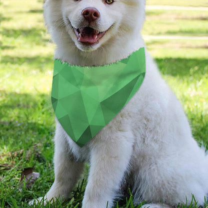 Green Polygonal Geometric Print Over The Collar Dog Bandana