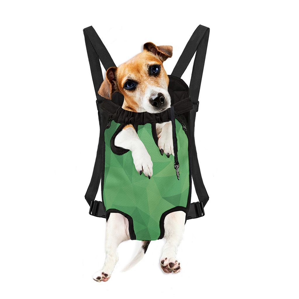 Green Polygonal Geometric Print Pet Carrier Backpack