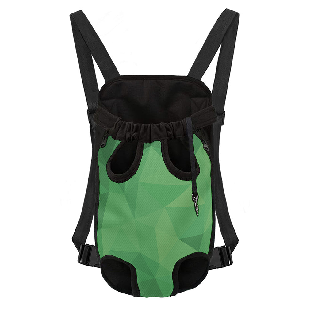 Green Polygonal Geometric Print Pet Carrier Backpack