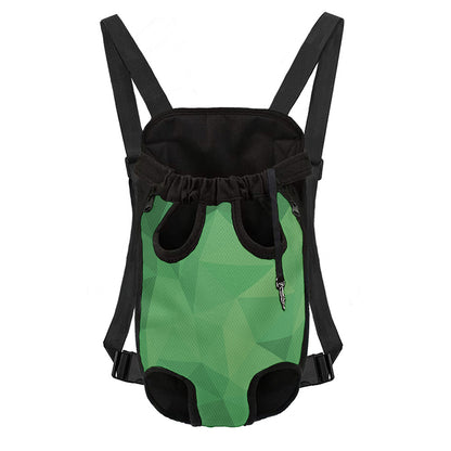 Green Polygonal Geometric Print Pet Carrier Backpack