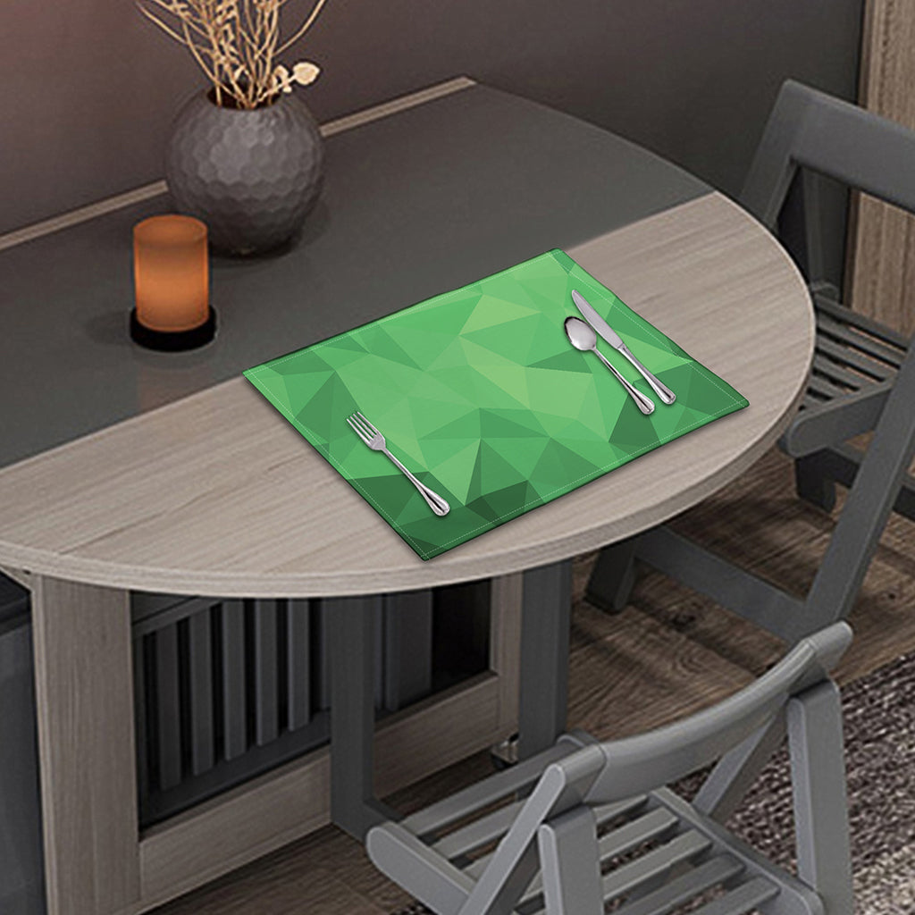 Green Polygonal Geometric Print Placemat