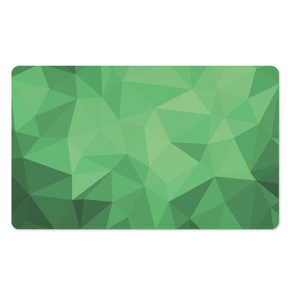 Green Polygonal Geometric Print Polyester Doormat