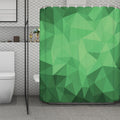 Green Polygonal Geometric Print Polyester Shower Curtain