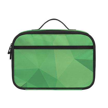 Green Polygonal Geometric Print Portable Lunch Bag