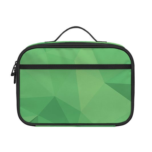 Green Polygonal Geometric Print Portable Lunch Bag