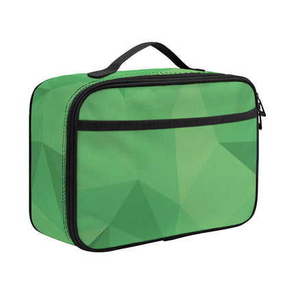 Green Polygonal Geometric Print Portable Lunch Bag