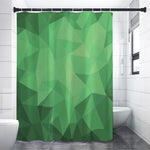 Green Polygonal Geometric Print Premium Shower Curtain
