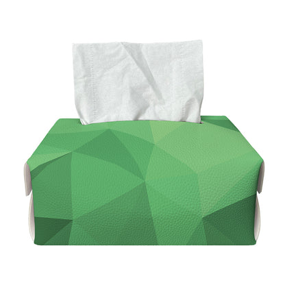 Green Polygonal Geometric Print Rectangle Tissue Box Cover