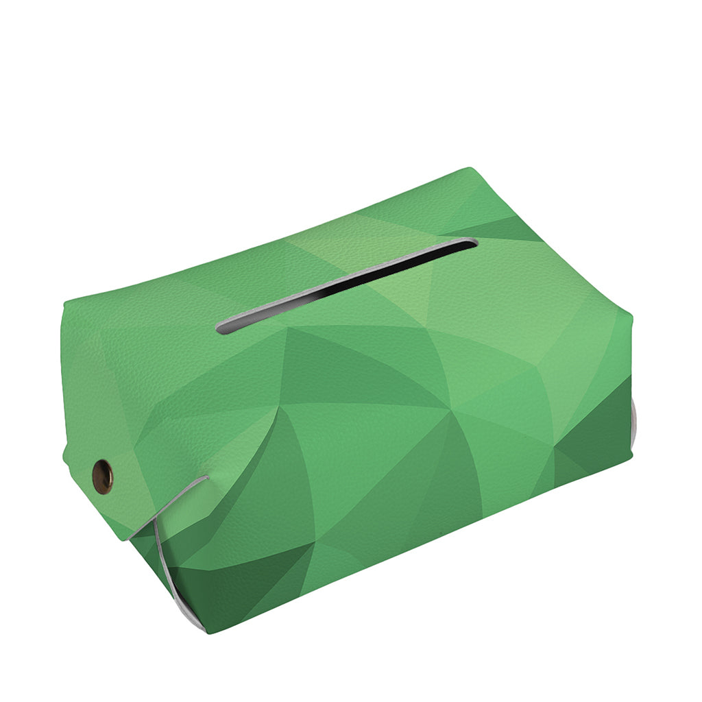 Green Polygonal Geometric Print Rectangle Tissue Box Cover