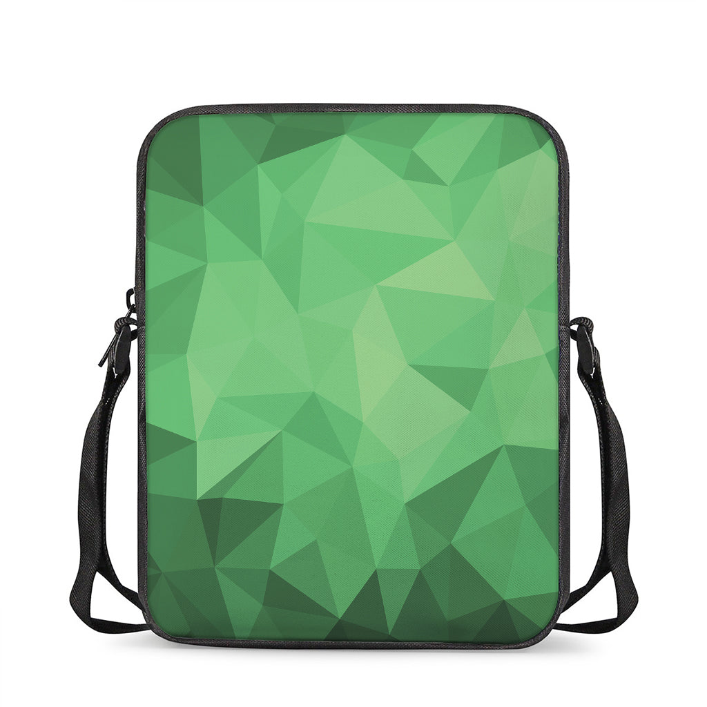 Green Polygonal Geometric Print Rectangular Crossbody Bag