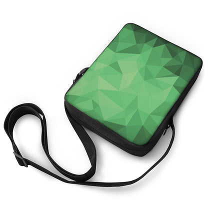 Green Polygonal Geometric Print Rectangular Crossbody Bag