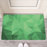 Green Polygonal Geometric Print Rubber Doormat