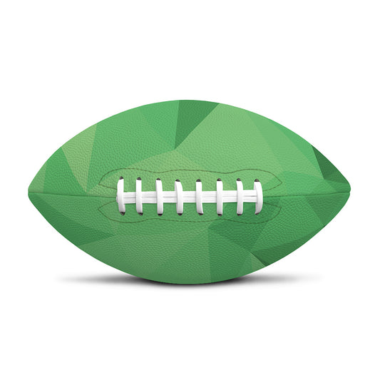 Green Polygonal Geometric Print Rugby Ball