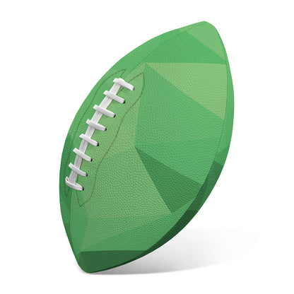 Green Polygonal Geometric Print Rugby Ball