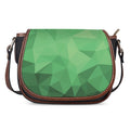 Green Polygonal Geometric Print Saddle Bag