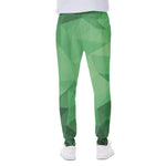 Green Polygonal Geometric Print Scuba Joggers