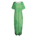 Green Polygonal Geometric Print Short Sleeve Long Nightdress