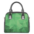 Green Polygonal Geometric Print Shoulder Handbag