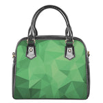 Green Polygonal Geometric Print Shoulder Handbag